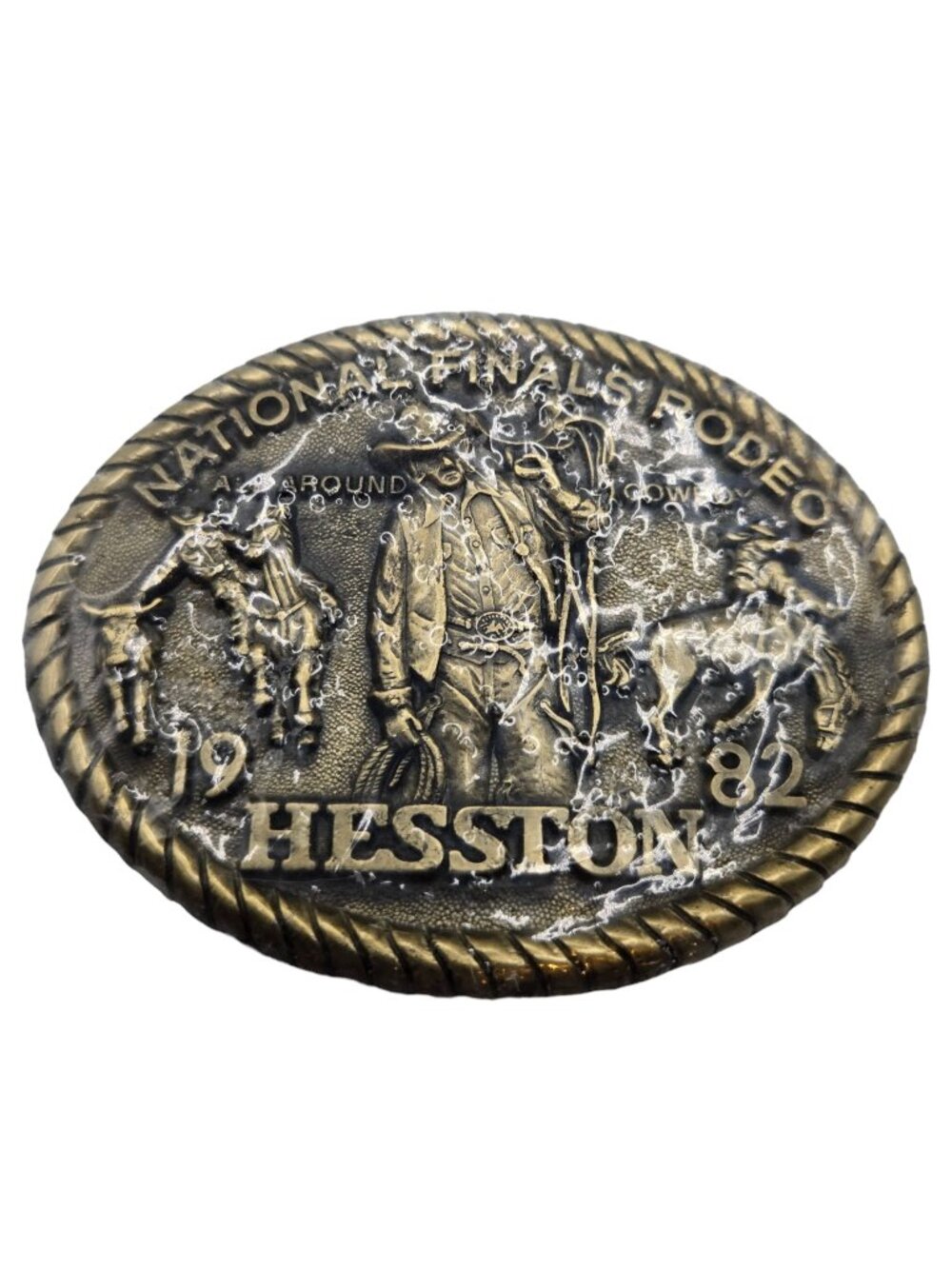 1982 NFR Rodeo Belt Buckle Hesston NOS National Finals All Around Cowboy